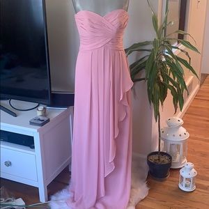 David’s Strapless Crinkle Chiffon Dress  Cascade